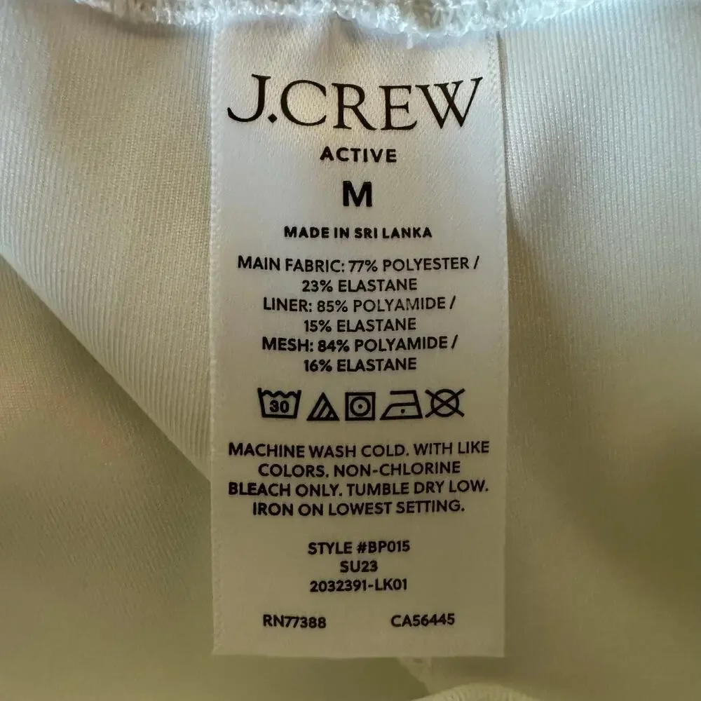 NWT J. Crew Active White Dress with Shorts Medium Tennis Workout - Picture 8 of 8